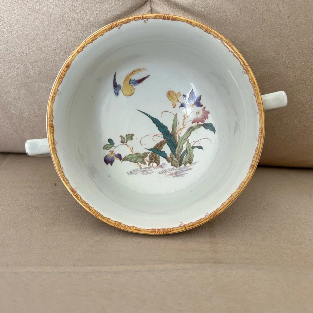Wedgwood Devon Rose Flat Cream Soup Bowls Lot Of 2